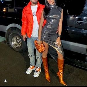 Norma Kamali Turtleneck Side Drape Gown